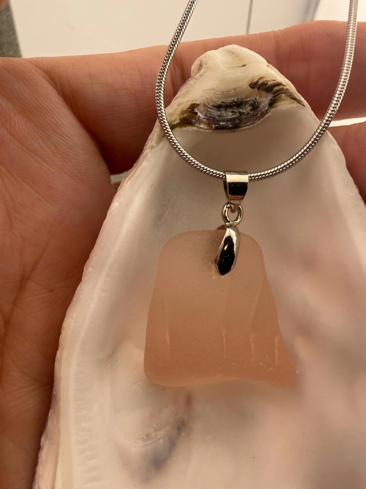 Pretty in Pink – Rare Blush Pink Authentic Caribbean Sea Glass Necklaces, Ocean Jewelry