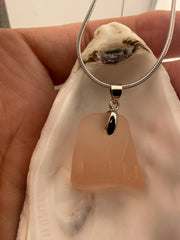 Pretty in Pink – Rare Blush Pink Authentic Caribbean Sea Glass Necklaces, Ocean Jewelry