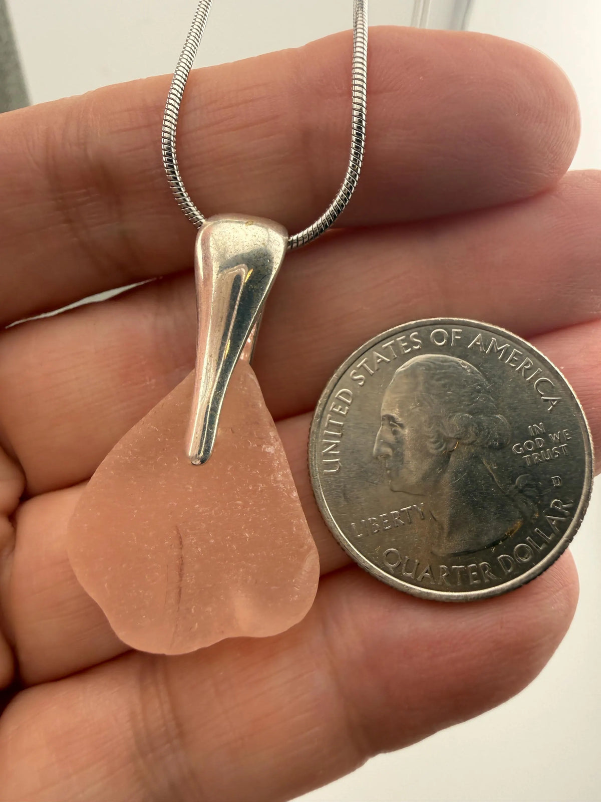 Pretty in Pink – Rare Blush Pink Authentic Caribbean Sea Glass Necklaces, Ocean Jewelry