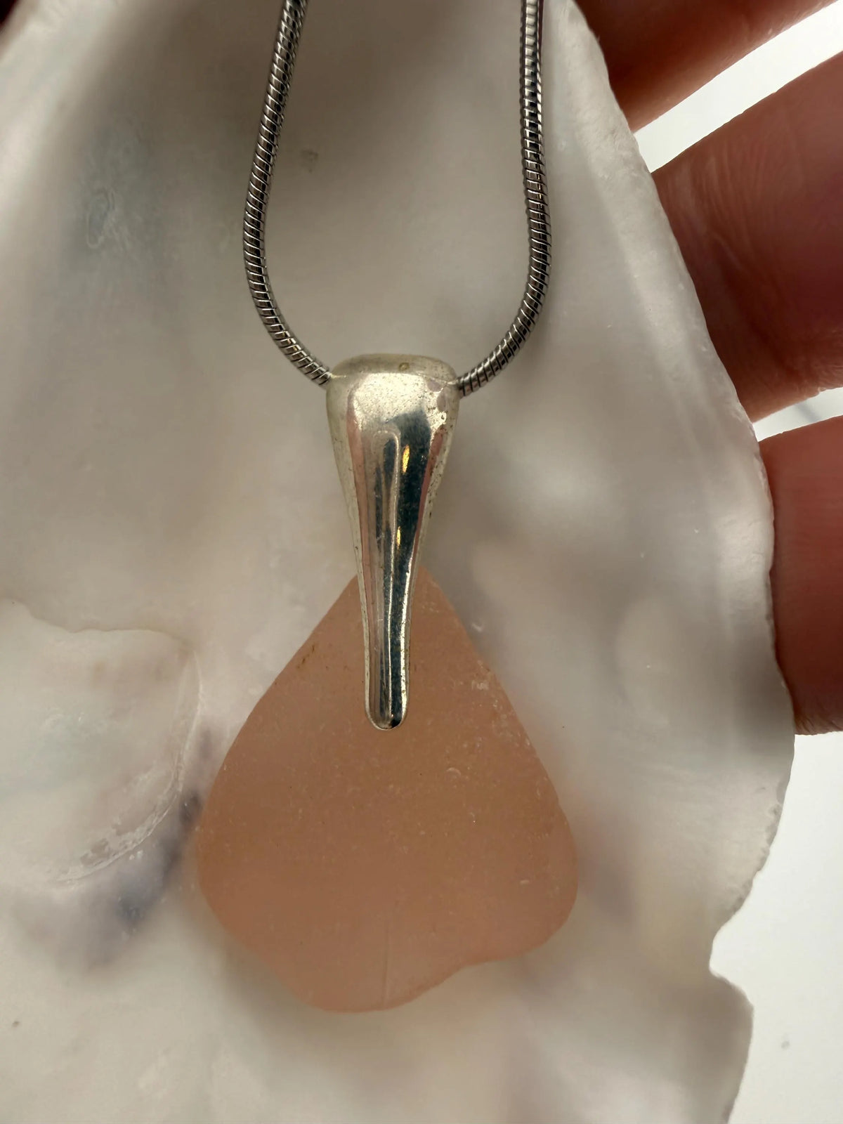 Pretty in Pink – Rare Blush Pink Authentic Caribbean Sea Glass Necklaces, Ocean Jewelry