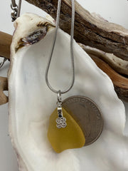 Rare Authentic Caribbean Sunshine Sea Glass Necklace – Butter Yellow – Honey Butter & Butter Kiss