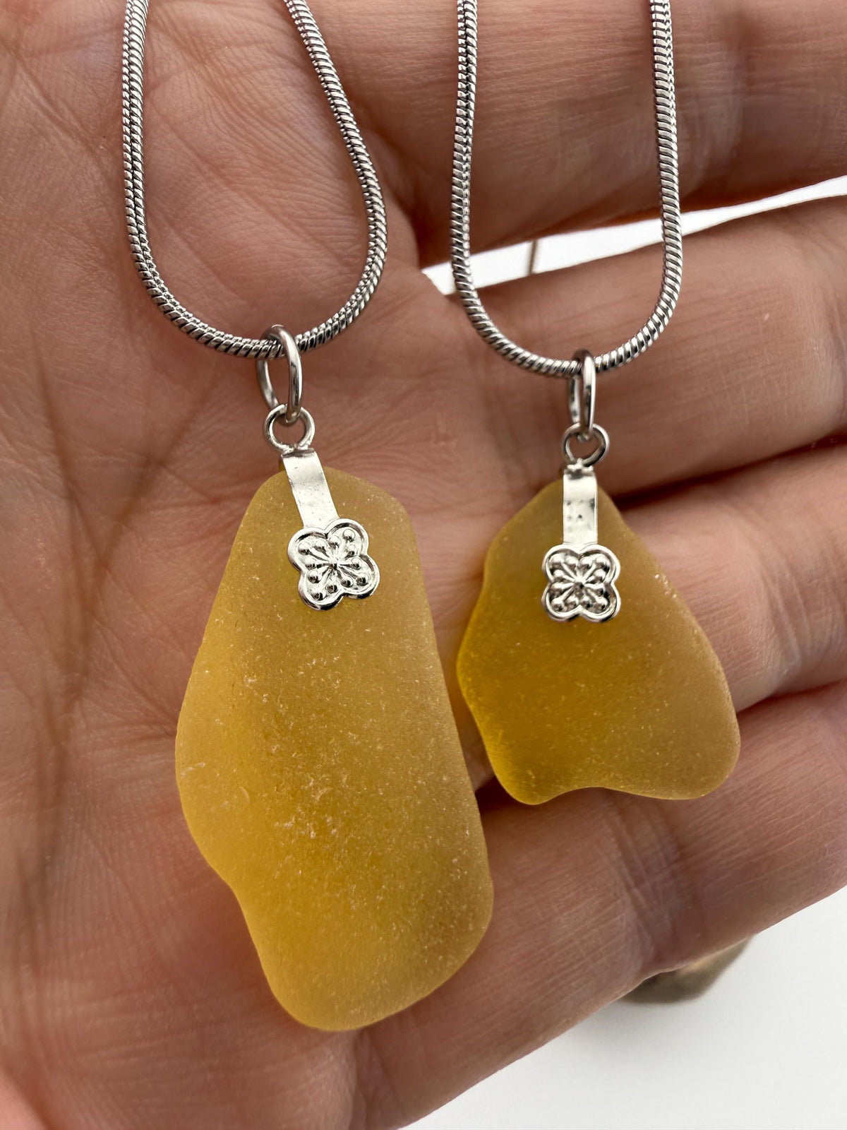 Rare Authentic Caribbean Sunshine Sea Glass Necklace – Butter Yellow – Honey Butter & Butter Kiss