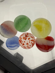 Rare Sea Glass Collector Marbles – Caribbean Rainbow Set of 6 – Perfectly Imperfect Sea Finds– Genuine Sea Found Glass Marble Collection