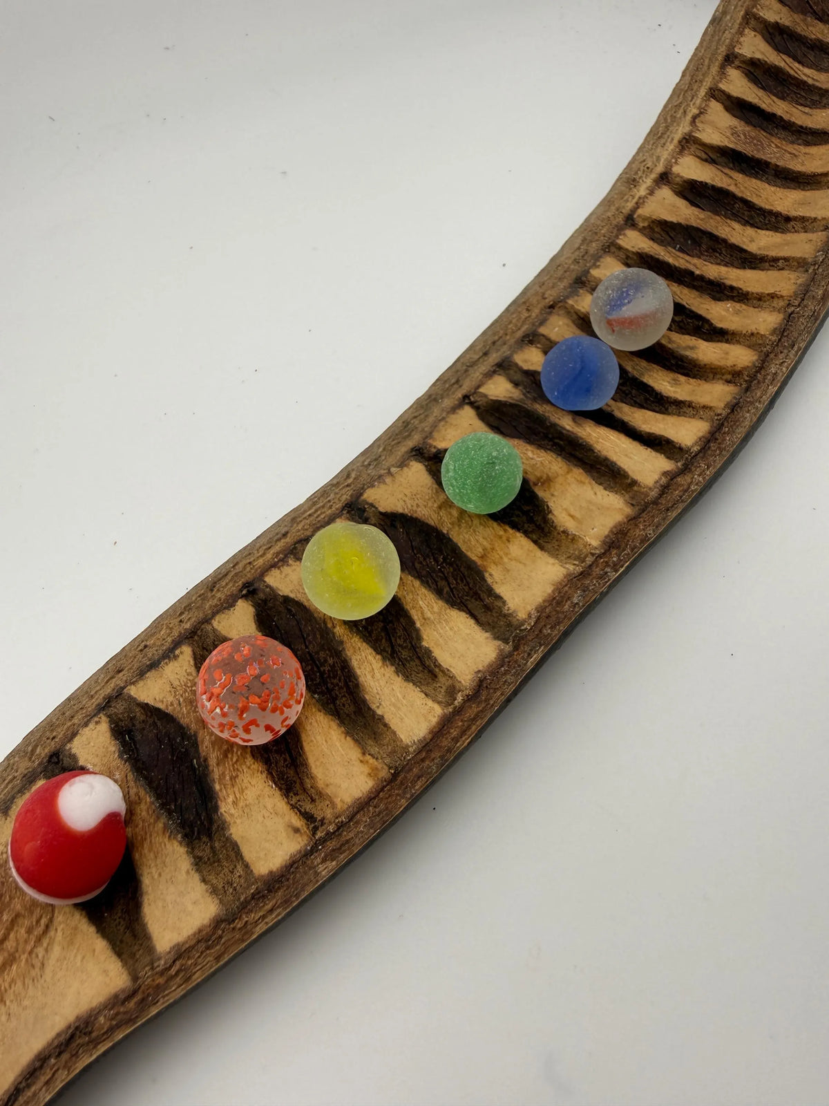 Rare Sea Glass Collector Marbles – Caribbean Rainbow Set of 6 – Perfectly Imperfect Sea Finds– Genuine Sea Found Glass Marble Collection