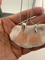 Pretty in Pink – Rare Blush Pink Authentic Caribbean Sea Glass Necklaces, Ocean Jewelry