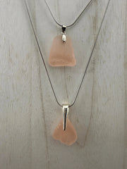 Pretty in Pink – Rare Blush Pink Authentic Caribbean Sea Glass Necklaces, Ocean Jewelry