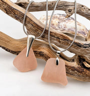 Pretty in Pink – Rare Blush Pink Authentic Caribbean Sea Glass Necklaces, Ocean Jewelry