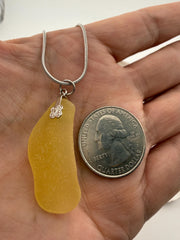 Rare Authentic Caribbean Sunshine Sea Glass Necklace – Butter Yellow – Honey Butter & Butter Kiss