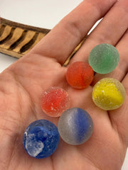 Rare Sea Glass Collector Marbles – Caribbean Rainbow Set of 6 – Perfectly Imperfect Sea Finds– Genuine Sea Found Glass Marble Collection
