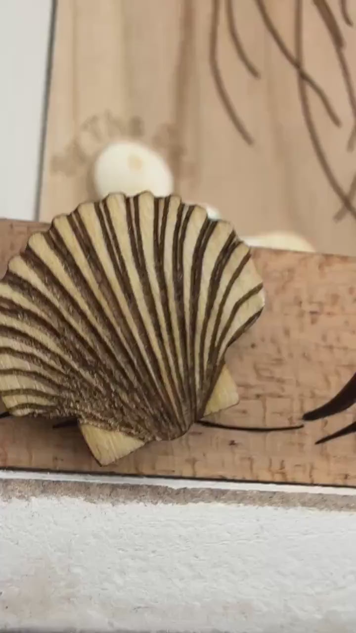 Etsy video 4369969797-2 | Rustic Shadow Box Jellyfish Art: Sea Glass, Shells & Poetic Quote