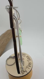 Etsy video 4329213795-1 | Rare Mint Milk Glass Sea Glass Necklace: Hand-Wrapped Caribbean Pendant