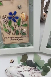 Etsy video 4314445487-2 | Genuine Sea Glass Friendship Flowers - Handmade Coastal Shadow Box Gift