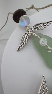 Etsy video 4370487016-1 | Sea Glass Angel Christmas Ornament:  Coastal Beach Decor