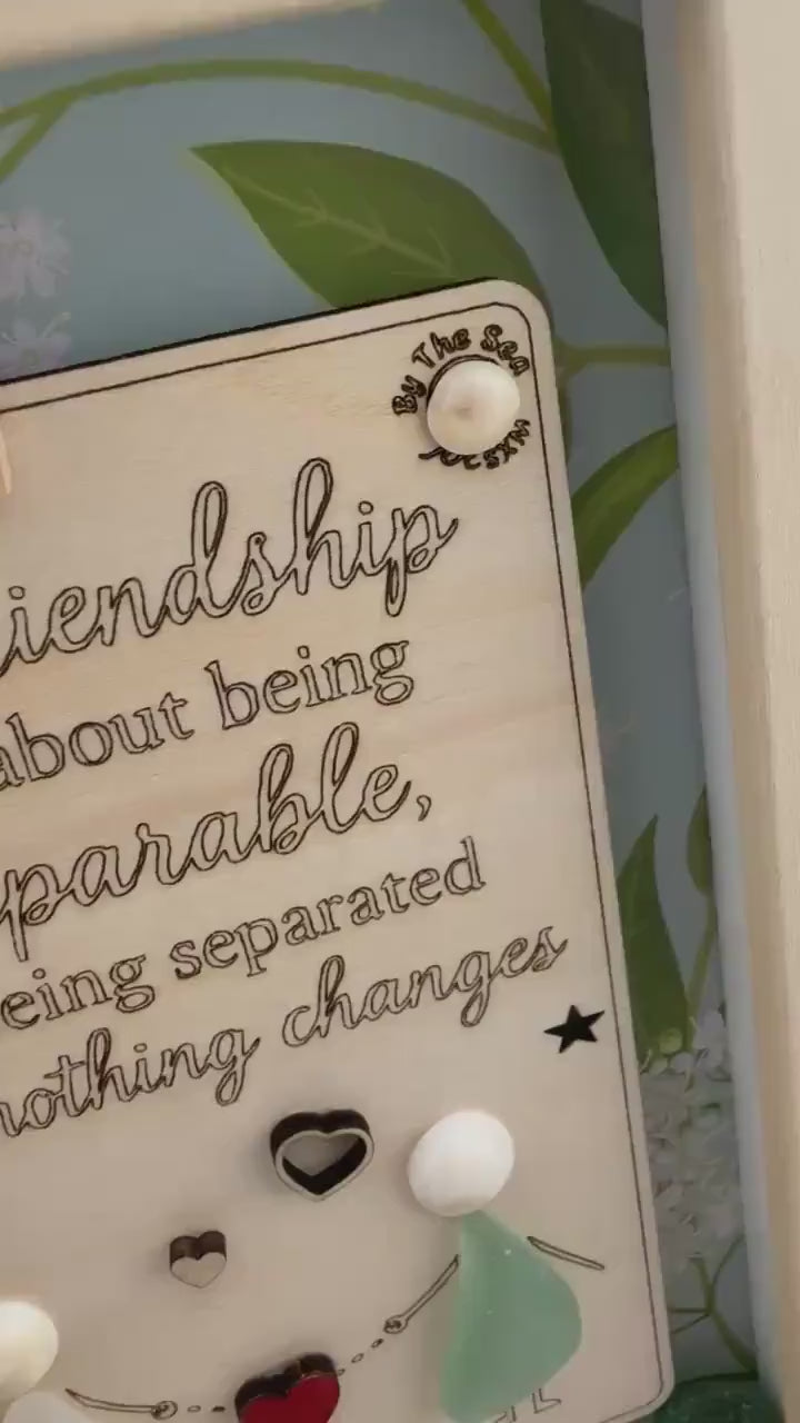 Etsy video 4358617941-2 | True Friendship Frame - 5x7 Sea Glass Keepsake with Quote, Handmade Personalized Gift for Best Friend, Long Distance or Farewell Present
