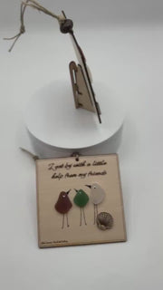 Etsy video 1828263474-2 | Personalized Sea Glass Bird Ornament - Engraved Friendship (Christmas) Gift