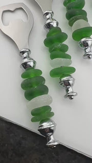Etsy video 4327848610-1 | Personalized Sea Glass Bottle Opener: Handcrafted Caribbean Barware Unique Friend Christmas Gift