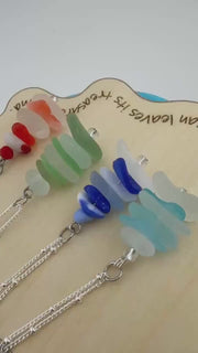 Etsy video 4514653833-1 | Caribbean Sea Glass Cairn Necklace, Remembrance Jewelry, Memorial Gift, Genuine Sea Glass Pendant, Coastal Jewelry