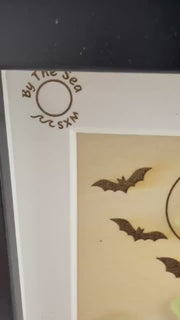 Etsy video 4348570990-1 | Halloween Sea Glass Ghost Decor, Glow in the Dark Ghost Shadow Box, Spooky Coastal Halloween Decor, Sea Glass Art