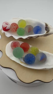 Rare Sea Glass Collector Marbles – Caribbean Rainbow Set of 6 – Perfectly Imperfect Sea Finds– Genuine Sea Found Glass Marble Collection