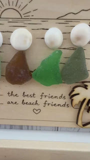 Etsy video 4520257775-2 | Beach Friends Are the Best Friends - Sea Glass Friendship Gift, Coastal Decor, Caribbean Sea Glass Art, 5x7 Frame